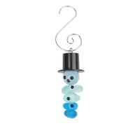 Décorations de Noël faites à la main en forme de Père Noël à suspendre en verre avec chaussettes sur le thème de la côte, bonhomme de neige et ange, 8 cm - Plastique rouge vif pour les amateurs de