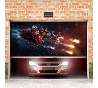 Décorations de Noël Faites entrer votre garage dans la fête avec une énorme bannière de Noël de 470,2 x 208,3 cm (B, A)
