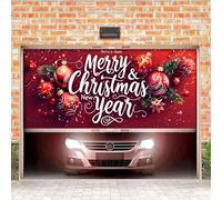 Décorations de Noël Faites entrer votre garage dans la fête avec une énorme bannière de Noël de 470,2 x 208,3 cm (C, A)