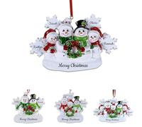 Décorations de Noël Familiales Personnalisées avec Noms 2024, Famille de 2/3/4/5, Pendentif Personnalisé en Forme de Bonhomme de Neige pour Décorations d'arbre de Noël, Noël Souvenir du Nouvel an