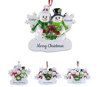 Décorations de Noël Familiales Personnalisées avec Noms 2024, Famille de 2/3/4/5, Pendentif Personnalisé en Forme de Bonhomme de Neige pour Décorations d'arbre de Noël, Noël Souvenir du Nouvel an