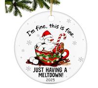 Décorations de Noël fantaisie 2025, bonhomme de neige I'm Fine This is Fine Just Having A Meltdown pour sapin de Noël, bureau, voiture, décoration d'intérieur