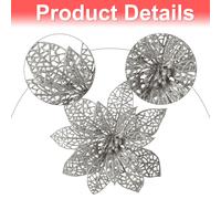 Décorations de Noël Fleur de Noël en plastique 8 cm Accessoires pour couronne de Noël