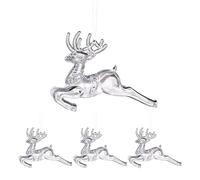 Décorations de Noël flocon de neige,Ornements de flocon de neige en acrylique plat | 4pcs Ornements décoratifs suspendus de vacances d'hiver pour arbre de Noël, maison, magasin, centre commercial