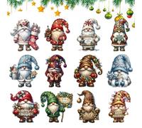 Décorations de Noël Gnome,Ornements de Noël Gnome | Gnomes Décorations Gnome Ornements Ensemble de 12 | Ornements décoratifs colorés de pendentif de Noël pour la société de centres commerciaux à la ma