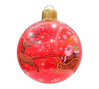 Décorations de Noël gonflables - Boules en PVC de 63 cm - Décorations extérieures en PVC - Décoration de vacances gonflable imperméable - Grandes boules festives pour arrière-cour, jardin, pelouse