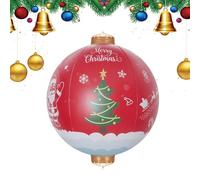 Décorations de Noël Gonflables,Boules Gonflables Rouges 40 cm Décorations Extérieur | Décoration Résistante aux Intempéries pour Porte Arbre Patio Fenêtre Jardin,Porche Cour Arrière Patio Pelouse