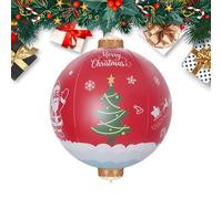 Décorations de Noël Gonflables, Grandes Boules De Noël Gonflables en PVC Rouge, Fournitures De Fête Pendaison Décorative pour Jardin Terrasse Porte Fenêtre Événements, pour Décoration