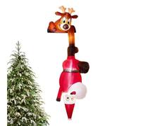 Décorations de Noël Gonflables Père Noël Grimpeur Ornements Lumineux LED | Décorations d'extérieur gonflables de 2,4 m pour intérieur arrière-cour patio pelouse hall balcon