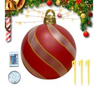 Décorations de Noël gonflables pour extérieur, 61 cm, décorations de Noël avec lumières pour intérieur et extérieur, ornements à 16 couleurs avec télécommande pour jardin, pelouse, entrée, piscine