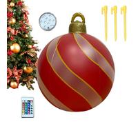 Décorations De Noël Gonflables pour Jardin D'Extérieur 61 Cm - Boule Ornement De Noël Extérieur avec Éclairage - Ornement Géant 16 Couleurs pour Jardin Extérieur Piscine Entrée