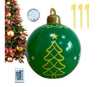 Décorations De Noël Gonflables pour Jardin D'Extérieur 61 Cm, Ornements De Pelouse en Boule De Noël avec Illumination, Ornement Géant 16 Couleurs pour Jardin Extérieur Piscine Entrée