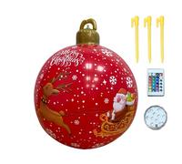 Décorations De Noël Gonflables pour Jardin D'Extérieur 61 Cm, Ornements De Pelouse en Boule De Noël avec Illumination, Ornement Géant 16 Couleurs pour Jardin Piscine Pelouse