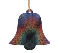 Décorations de Noël holographiques en bois avec impression de rêves, 4 motifs : ange, arbre de Noël, bonhomme de neige, clochette