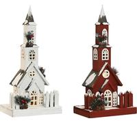 Décorations de Noël Home ESPRIT Blanc Rouge 27 x 18 x 56 cm (2 pièces)