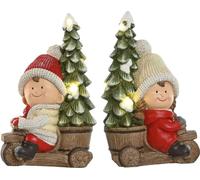 Décorations de Noël Home ESPRIT rouge vert 31,5 x 20 x 50 cm (2 pièces)