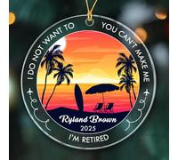 Décorations de Noël « I Do Not Want to You Can't Make Me », décoration de Noël personnalisée avec inscription « I'm Retired » 2025, année et nom personnalisés, hommes/femmes, collègues, décorations de