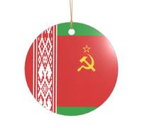 Décorations de Noël imprimées avec drapeau de la Biélorussie, décoration de mariage personnalisée pour les couples, un cadeau Mr et Mrs