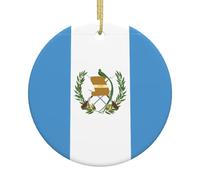 Décorations de Noël imprimées avec drapeau du Guatemala - Pendentifs ronds - Convient pour la décoration, les souvenirs, les cadeaux pour les amis.