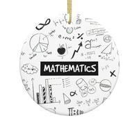 Décorations de Noël imprimées mathématiques Xmax, décorations d'arbre décoratives à suspendre, cadeaux en céramique, décoration d'intérieur