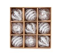 Décorations de Noël incassables | Boules - for vitrines d'appartements et magasins(White)