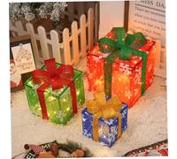 Décorations de Noël intérieurs, 3pcs LED éclairés Boîte présente Amosphère Festive Visuals Cadeaux de Noël Boîtes pour la Maison, la Boutique, l'école, Le Bureau, Le Bar, Les 6 et 8 et 10 Pouces | AF