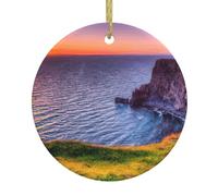 Décorations de Noël Irlande Sunset Seascape - Décoration festive à suspendre - Parfait pour les vacances et les cadeaux
