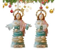 Décorations de Noël Jésus - Panneau de Porte en Acrylique 2D,Ornements de Noël Chrétiens Jésus pour Arbre de - pour Fêtes Intérieur Extérieur Cheminée Bureau Église Voiture Sac