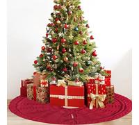Décorations de Noël - Jupe de sapin de Noël tricotée - Tablier - Décoration d'intérieur (A, 62 cm)