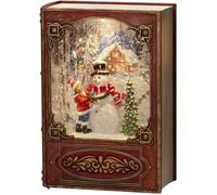 Décorations de Noël LED Lanterne Boule à Neige Bonhommes de Neige/intérieur,minuterie de 5 Heures/Fonctionne avec 3 Piles AA 1,5 V