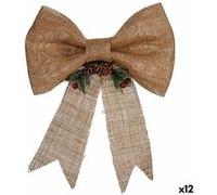 Décorations de Noël Lien Marron Rouge Vert Fibre naturelle 24 x 5 x 34 cm (12 Unités) G