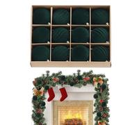 Décorations de Noël - Lot de 12 boules décoratives à suspendre incassables - En velours floqué de 8,3 cm - Pour sapin de Noël, décoration intérieure et extérieure - Pour chambre à coucher, fenêtre