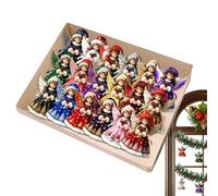 Décorations de Noël - Lot de 18 décorations de saison plates bidimensionnelles - Pendentifs colorés de Noël - Pour la maison, les fenêtres et les , les portes, le sapin de Noël