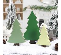 Décorations de Noël - Lot de 3 panneaux de sapin de Noël en bois rustique pour table de table, étagère, cheminée, décoration de cheminée