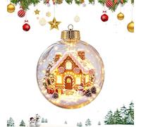 Décorations de Noël Lumineuses Scène d'Histoire de Noël Qui S'Illumine | Ornement de Boule de Noël Festif pour Salon, Chambre, Fête, Sapin, Manteau de Cheminée
