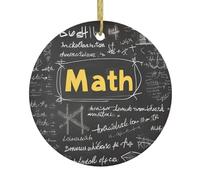 Décorations de Noël mathématiques pour l'école, décorations de vacances, arbre de Noël en céramique à suspendre