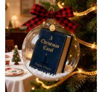 Décorations De Noël Miniatures Inspirées du Livre « Un Chant De Noël » - Trésors Intemporels des Fêtes, Boules De Noël Transparentes À Suspendre Au Sapin, pour Les Amoureux