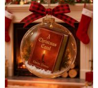Décorations De Noël Miniatures Inspirées du Livre « Un Chant De Noël » - Trésors Intemporels des Fêtes, Boules De Noël Transparentes À Suspendre Au Sapin, pour Les Amoureux