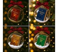 Décorations De Noël Miniatures Inspirées du Livre « Un Chant De Noël » - Trésors Intemporels des Fêtes, Boules De Noël Transparentes À Suspendre Au Sapin, pour Les Amoureux