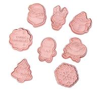 Décorations de Noël Moule de biscuits Noël 8pcs / Set 3D Cookie Cutter avec différents éléments pour pâtisserie pâte Donut Fondant Sugarcraft Cake Decor Style 2