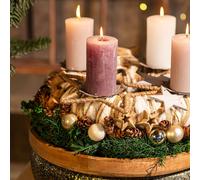 Décorations de Noël naturelles Étoiles en fil de jute Structure métallique, Set de pendentifs en forme d'étoiles festives L15,5cm 8p