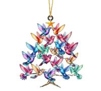 Décorations de Noël Oiseau Décor de Fête Éclatant et Réutilisable | Colibri Créateur d'Arc-en-Attrape- Pour Jardin, Salon, Chambre, Balcon, Patio, Porche, Cour, Porte, Intérieur et Style B