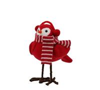 Décorations de Noël - Oiseau mignon debout - Fait à la main - Il s'agit d'une décoration qui apportera des bénédictions chaleureuses. (A, 18 x 15 x 8 cm)