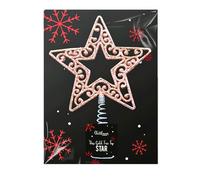 Décorations de Noël or rose | Étoile de sapin de Noël or rose | Taille 19 cm | Cimier de sapin de Noël en métal pailleté | Décoration de Noël | Décorations de sapin de Noël