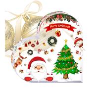 Décorations de Noël - Ornement de Noël en acrylique en forme de cœur, ornement décoratif en forme de cœur pour les vacances | Décoration de Noël pour intérieur et extérieur, décoration de Noël