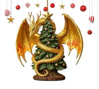 Décorations de Noël - Ornements De Dragon Et Arbre De Noël - Pendentifs Fériés | Pour Salon Étude Bureau Mur Escaliers Seuil Porte D'entrée Jardin Cour