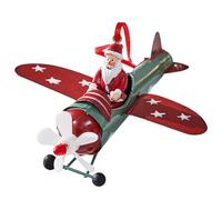 Décorations de Noël, Ornements de Père Noël pour Sapin 4, 9 x 4, 7 cm, Avion Volant Vintage, Ornement Père en Fer à Suspendre, Ornements Vintage pour Guirlande Couronne d'arbre
