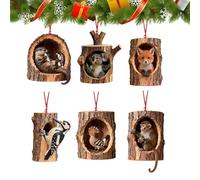 Décorations de Noël - Ornements d'hiver en acrylique 2D sur le thème des animaux - Pendentif animal de Noël | pour chambre à coucher, balcon, porte, mur, jardin, cour, porche
