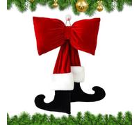 Décorations de Noël, ornements - Pendentifs amusants à suspendre avec anneaux de ponçage, ruban rouge extra large, décoration de vacances festive pour l'intérieur et l'extérieur, la maison, le salon