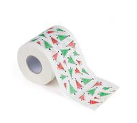 Décorations de Noël - Papier toilette Joyeux Noël avec motif Père Noël, rouleau de papier décoratif en forme d'arbre de Noël, cadeau original pour Noël, anniversaire, décoration de salle de bain